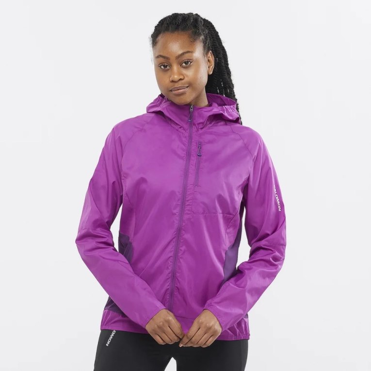 Purple Salomon Bonatti Cross Wind Women\'s Shell Jackets | IE BA3192